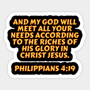 Bible Verse Philippians 4:19 Sticker